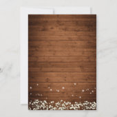Invitation Baby's Breath Pot Mason Rustique Bois Mariage (Dos)