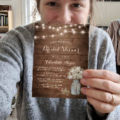 Invitation Baby's Breath Pot Mason Rustique Enterrement de Vi