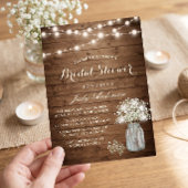 Invitation Baby's Breath Pot Mason Rustique Enterrement de Vi