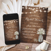 Invitation Baby's Breath Pot Mason Rustique Enterrement de Vi