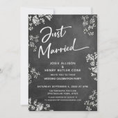 Invitation Baby's Breath Tableau Noir Moderne Juste Mariés (Devant)