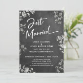 Invitation Baby's Breath Tableau Noir Moderne Juste Mariés (Debout devant)