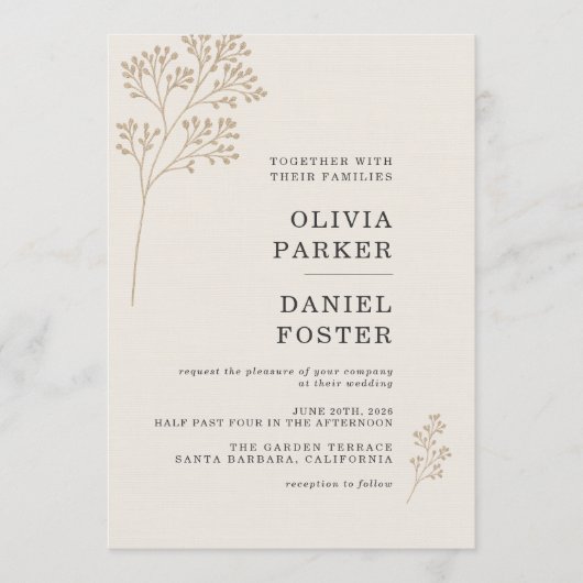 Invitation Baby's Breathe Wedding (Devant)