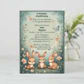Invitation Babys First Easter Pastel Green Spring Bunny Party (Debout devant)
