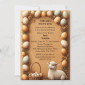 Invitation Babys First Easter Pastel Green Spring Lamb Party (Devant)
