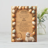 Invitation Babys First Easter Pastel Green Spring Lamb Party (Debout devant)