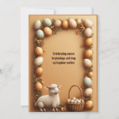 Invitation Babys First Easter Pastel Green Spring Lamb Party (Dos)