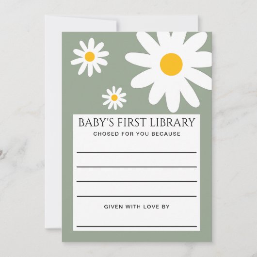 Invitation Baby's First Library Card (Devant)