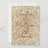 Invitation Babys Respirer Floral Serez-vous mon maître d'honn (Devant)