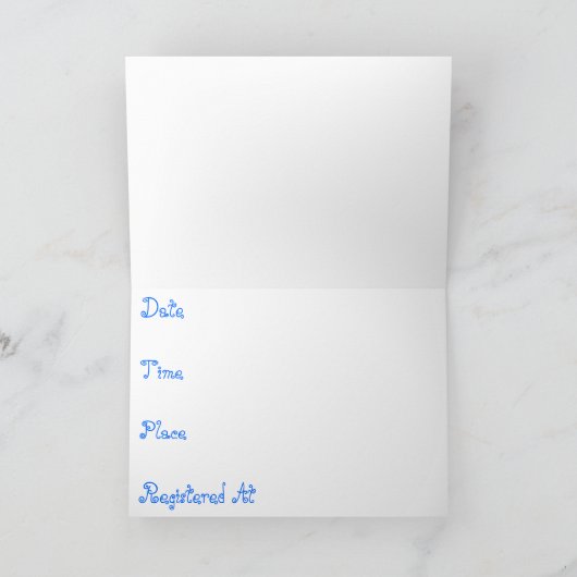 Invitation Babyshower (Baby Boy) Blank (Intérieur)