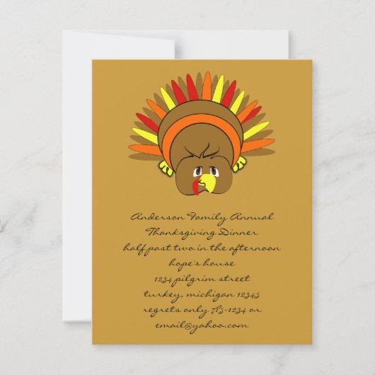 Invitation babyturkeycolorsdamaskcercles (Devant)