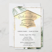 Invitation Bac de diplôme d'or, Feuille de palmier (Devant)