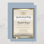 Invitation Bac de diplôme, Verre à vin Dusty Blue Graduation (Devant / Derrière)