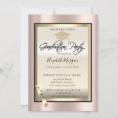 Invitation Bac de diplôme, Verre à vin Rose Gold Graduation (Devant)