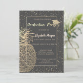 Invitation Bac de graduation de parties scintillant, Ananas G (Debout devant)