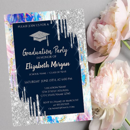Invitation Bac de graduation de parties scintillant, Lecteurs
