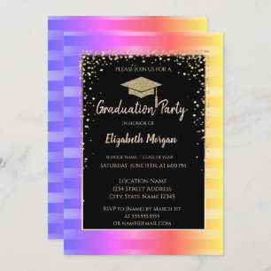 Invitation Bac de graduation de Parties scintillant moderne, 