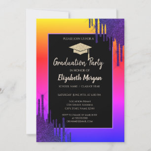 Invitation Bac de graduation de parties scintillant, Parties 