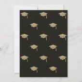 Invitation Bac de graduation d'or Géométrique Noir Graduation (Dos)