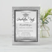 Invitation Bac de graduation en argent, Diamètre en verre Gra (Debout devant)