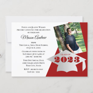 Invitation Bac de graduation et de bascule avec photos