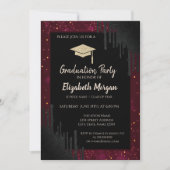 Invitation Bac de parties scintillant, Confetti Black Drives (Devant)