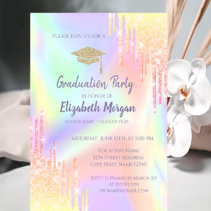 Invitation Bac de parties scintillant, Lecteurs Ombre Hologra
