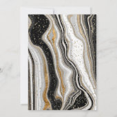 Invitation Bac de parties scintillant, Marbre Noir Confetti (Dos)