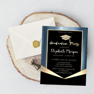 Invitation Bac de parties scintillant, Métal Bleu