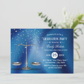 Invitation Baccalauréat en droit Silver Scales Marine Blue (Debout devant)