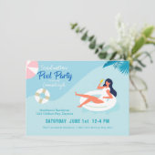 Invitation Baccalauréat en photo simple Pool Party (Debout devant)