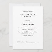 Invitation Baccalauréat en typographie simple et chic (Devant)