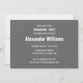Invitation Baccalauréat photo gris simple (Dos)