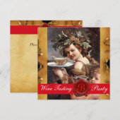 INVITATION BACCHUS, FÊTE DE DÉGUSTATION DE VIN PARCHEMIN À SC (Devant / Derrière)