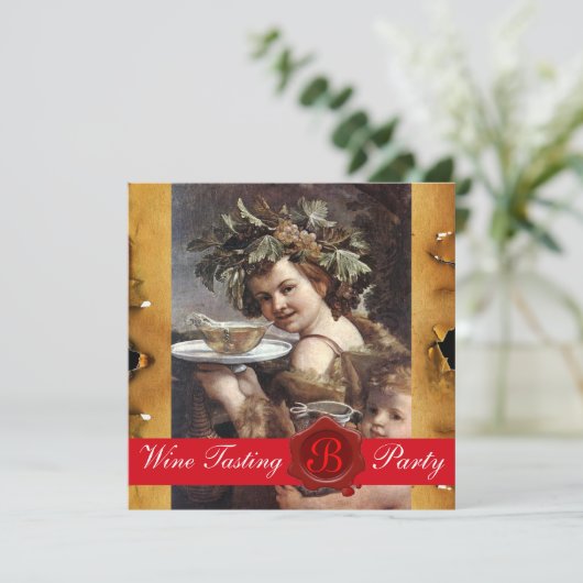 Invitation BACCHUS, FÊTE DE DEGUSTATION DE VIN PARCHEmin SCEL (Debout devant)