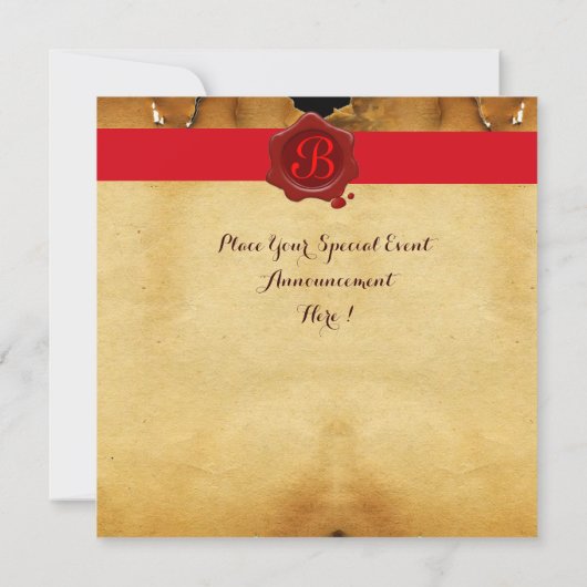 Invitation BACCHUS, FÊTE DE DEGUSTATION DE VIN PARCHEmin SCEL (Dos)