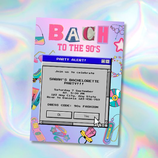 Invitation Bach Au Retro Bachelorette Party des années 90