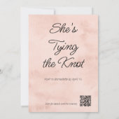 Invitation Bach de code QR moderne rose et crème Bow (Dos)