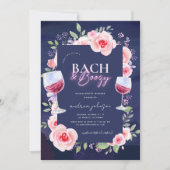 Invitation Bach et Boozy Neon & Fleurs Florales Rose Enterrem (Devant)