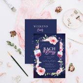 Invitation Bach et Boozy Neon & Fleurs Florales Rose Enterrem