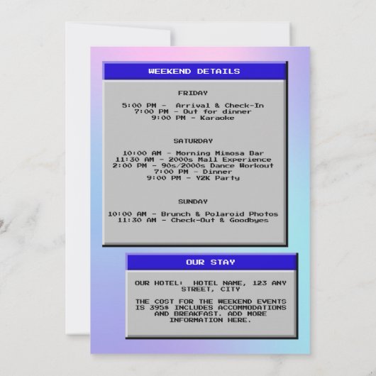 Invitation Bach To The 2000's Y2K Bachelorette Weekend (Dos)