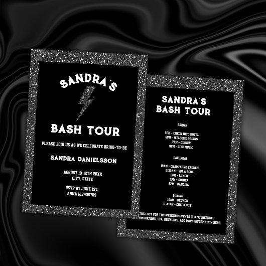 Invitation Bach Tour Black Rock et Roll Bachelorette Week-end