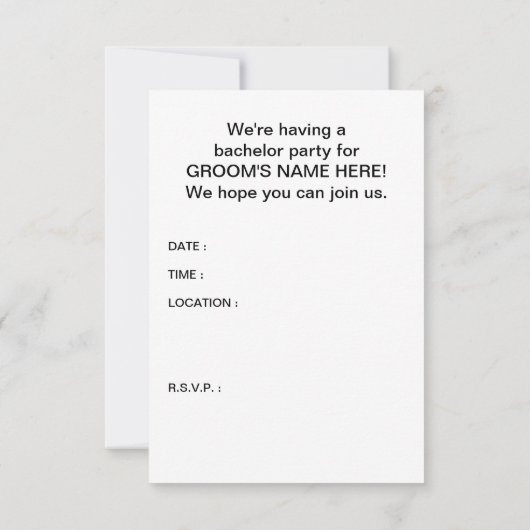 Invitation bachelor (Dos)
