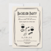 Invitation Bachelor à whisky funky tiré à la main (Devant)