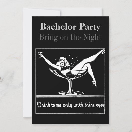Invitation Bachelor Champagne Glass (Devant)