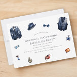 Invitation Bachelor moderne minimaliste et élégant<br><div class="desc">Vous avez une fête de batchelor ? si vous êtes si invitation vos amis et votre famille dans le style avec cette invitation simple mais moderne à la fête avec des vêtements doux, portefeuille, liens de menottes et plus. si vous avez des problèmes avec ce design alors s'il vous plaît...</div>