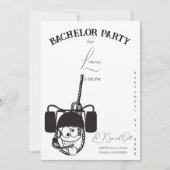 Invitation Bachelor noir et blanc de bière amusante Invitatio (Devant)