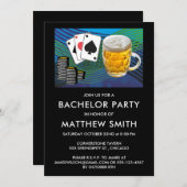 Invitation Bachelor Party Bière Poker Jeu (Devant / Derrière)