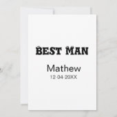 Invitation Bachelor party de meilleur homme ajouter nom date (Dos)