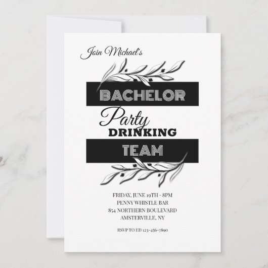 Invitation Bachelor Party Drick Team (Devant)
